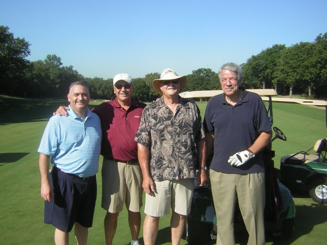 Golfing: Kevin and Tommy Lee, Alan Allman, Les Thomas
