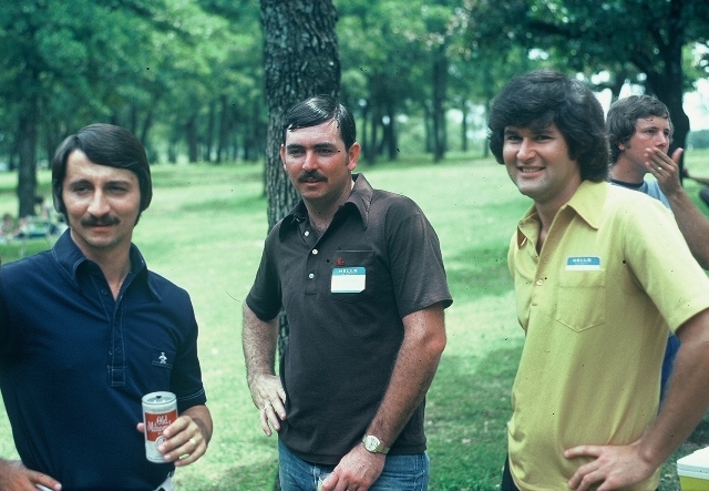 (037) 1975 Reunion Picnic Event: Dane Martin, Johnny Edgington, and Bobby Haynes.  (Ken Miller)
